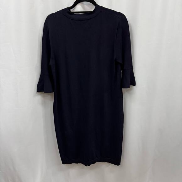 COS Navy Blue Half Flutter Sleeve Knee Length Sheath Dress Medium - Picture 4 of 7